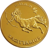 Aranyozott horoszkóp érem - Nyilas