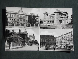 Képeslap,Kaposvár,mozaik,Latinka tér,színház,iskola,utca látkép,részlet, 1963-