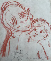 Árvay József: Anya gyermekkel, 1976