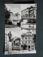 Képeslap,Kaposvár,mozaik,Latinka tér,szobor,színház látkép,részlet, 1966-