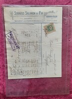 1902. KÖZEPES méretű, SZECESSZIÓS JELLEGŰ,JÓ ÁLLAPOTÚ SZÁMLA (KÉPEK SZERINT)