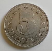 Jugoszlávia 5 Dinár 1963
