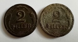 Magyarország 2 Fillér 2 db együtt 1943