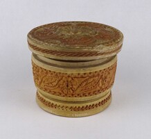 1V392 Old Carved Wooden Jewelry Box