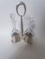 Antique historicist silver oil and vinegar cruet