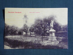 Képeslap,Horvátország,Dárda,Darda,Дарда,Róm. kat templom,Szent Flórián szobor,W, L. kiadás, 1909-