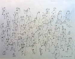 Nagyméretű Für Emil grafika 2004-ből: "Inferno"