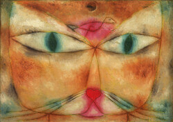 Paul Klee Macska és madár, absztrakt festmény reprodukció vászon nyomat vászonkép, gyerekszobába is!