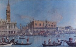 1U582 Canaletto: Veduta del Palazzo Ducale - Kilátás a Dózse-palotára fotónyomat