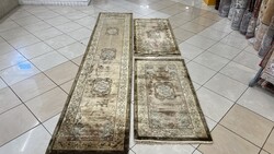 3903 Kínai Peking Bambusz selyem kézi perzsa futó szőnyeg szett 330X69+2X69X137CM INGYEN FUTÁR