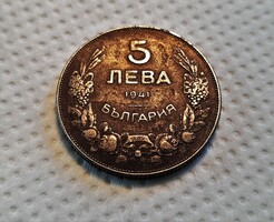 Bulgária 5 Leva  1941. (G049)