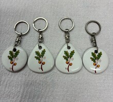 Kalocsai porcelán kulcszartó, 4db-os "családi csomag"