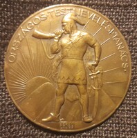 60mm . Országos Testnevelési Tanács  (Lehel vezér)  cc1930 . Aranyozott bronz emlékérem. Berán Lajos
