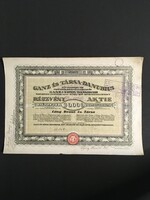 Ganz és Társa Danubius Részvénytársaság Részvény 1923.