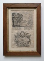 Johann Ulrich Kraus(1655-1719): Káin és Ábel, Noé. Antik metszet.