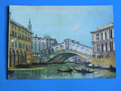Olasz Képeslap / Művészlap - Velence - Ponte di Rialto - A Rialto híd a Canal Grande felett