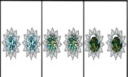 Moissanite Gyémánt Köves Fülbevaló 2x 0,5 karátos 3 színben 925 Sterling Ezüst.