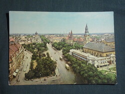 Képeslap,Kecskemét,utca,park,városi látkép,részlet, 1963-