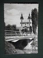 Képeslap,Kalocsa,Főszékesegyház,Bazilika,templom,Csorna híd látkép,részlet, 1963-
