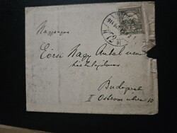 1914-es 6 fillér bélyeg levélen Budapest