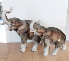 HATALMAS ÉLETHŰ PORCELÁN ELEFÁNT PÁR!