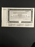Pesti Hazai Első Takarékpénztár Egyesület Részvényelismervény 1946.