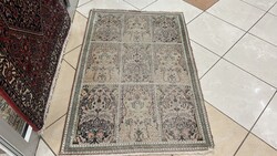 3727 KASMÍR hernyóselyem Bakhtiari kézi perzsa szőnyeg 80X125CM INGYEN FUTÁR