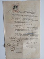 ZA613.12 Régi irat okmánybélyegekkel  1882 Mezőnyárád Mező-Nyárád Szabó -Fábián - Miskolc -800 Ft