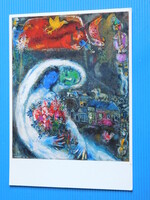 Képeslap, repro / művészlap - Marc Chagall: A kék arcú szerelmes