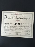 Immobilia Ingatlan Forgalmi Részvénytársaság Részvény 1919.