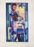 Vinkó Leó - Önarckép ( Kávé és Mirindaszelet) 34,5 x 19,5 cm c-print, merített papír