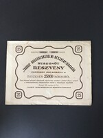Taurus Húskereskedelmi Rt. Részvény 25000 Korona 1923.