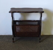 1U249 Régi rattan betétes újságtartó állvány
