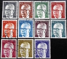 BB359-70p / Németország - Berlin 1970 Dr. Gustav Heinemann I. bélyegsor pecsételt