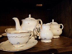 Barokk stílusú Zsolnay porcelán teás szett