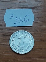 JUGOSZLÁVIA 1 DINÁR 1963 ALU. S236
