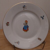 4db Ritkább Zsolnay porcelán mese tányér