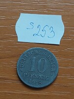 NÉMET BIRODALOM DEUTSCHES REICH 10 PFENNIG 1918 Cink, II. Vilmos  S253