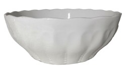 Szép fehér porcelán vintage népi  tál komatál anyagában domború mintás jelzett