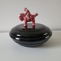Zsolnay art deco lovas bonbonier