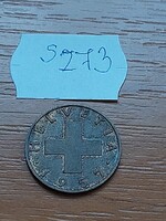 SVÁJC 2 RAPPEN 1957 / B verdejel (Bern), BRONZ  S273