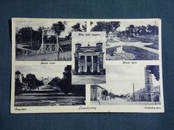 Képeslap,Lovasberény,Hősök ligete,templom,Csákváry u.,Öreg u.,Barasits Bp. kiadás,1938-  ,sérült,