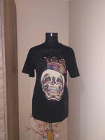 Ed Hardy strasszos minőségi elasztikus vastagabb pamut póló. L-es. Újszerű