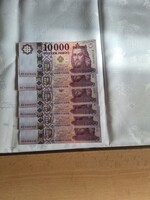 6 db sorszámkövető 10.000.-ft-os bankjegy
