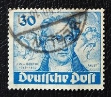 BB63p / Németország - Berlin 1949 Johann Wolfgang von Goethe bélyegsor 30 Pf. értéke pecsételt