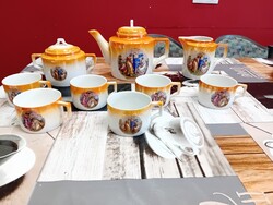 Zsolnay mitológiai mintás porcelán teás készlet