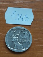 DÉL-AFRIKA 2 RAND 1991 Nagy kudu, Nikkellel bevont sárgaréz  S343