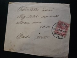 1916-os 10 Fillér bélyeg levélen Székesfehérvár
