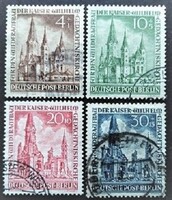 BB106-9p / Németország - Berlin 1953 A Kaiser Vilhems templom helyreállítása bélyegsor pecsételt