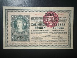 200 korona 1918.  Magyarország f.b.!!  "EF+",  Sima  hátlap!!   EREDETI ÁLLAPOT!!